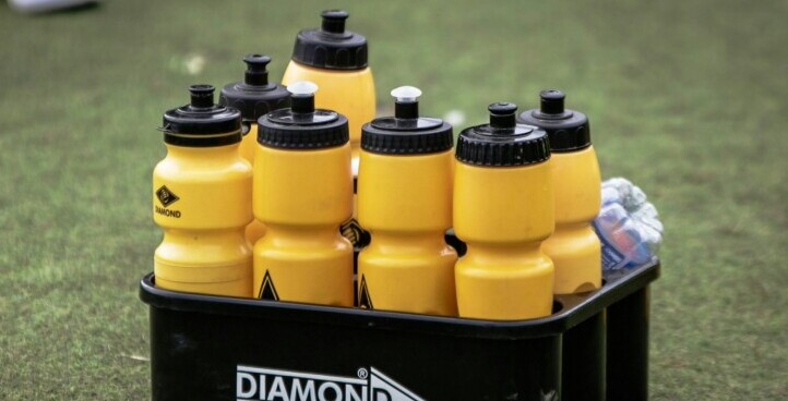 container of water bottles