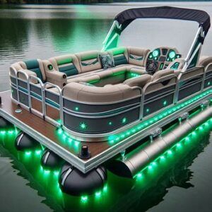 pontoon boat underwater green lights