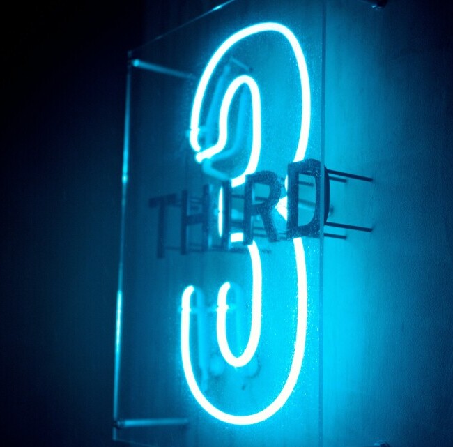 Blue third sign
