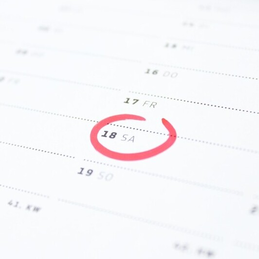 calendar with Saturday circled