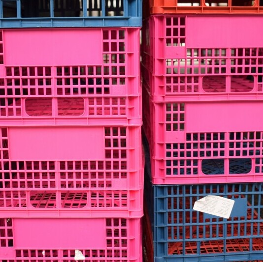 plastic storage crates