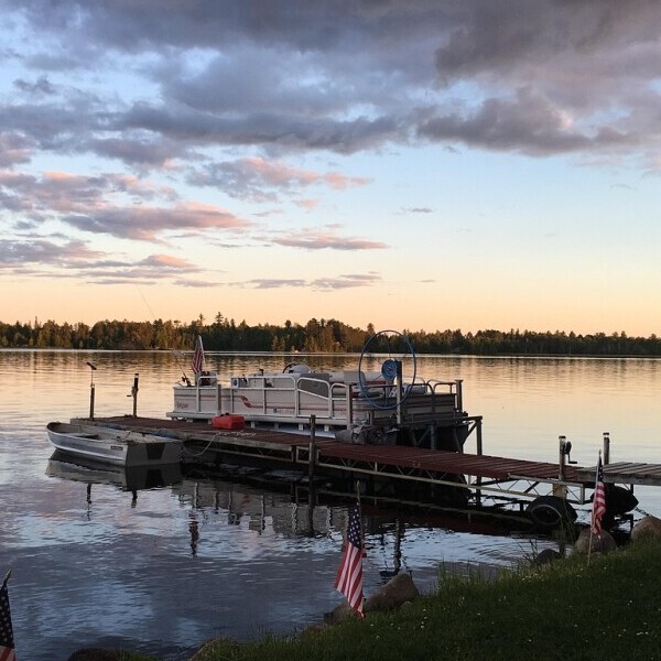 pontoon boat docked