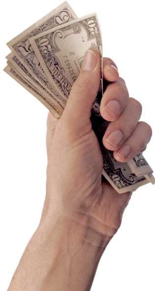 hand with money