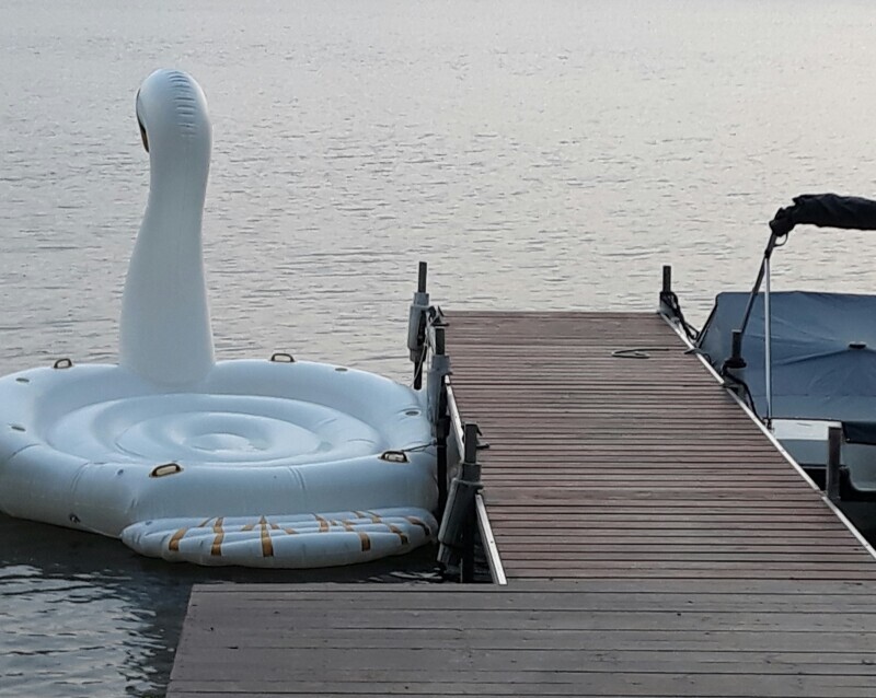 large inflatable on the water